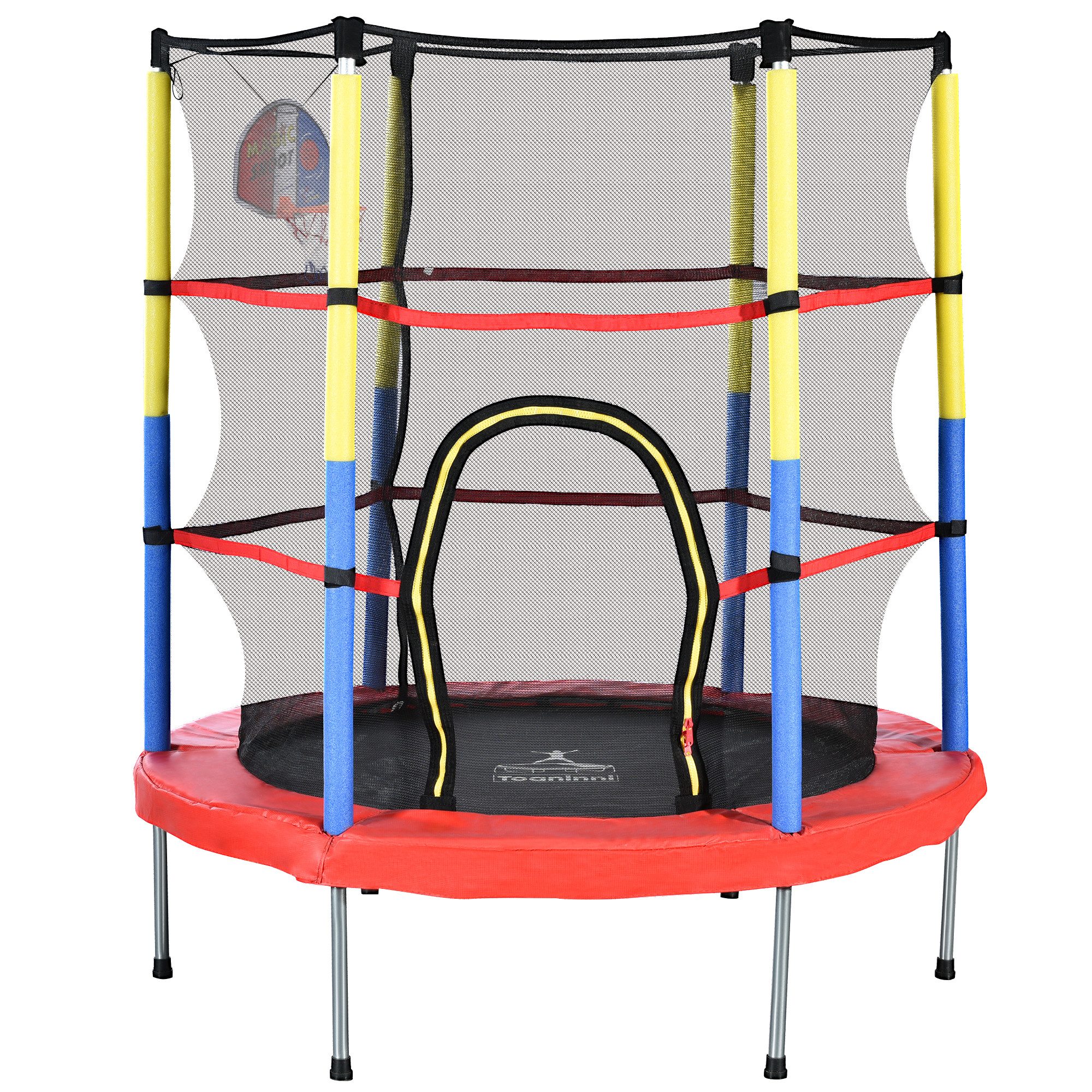Kindertrampolin Kinder Trampolin mit Basketballkorb,164x140cm,Kindertrampolin