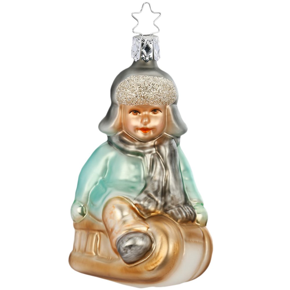 INGE-GLAS® Christbaumschmuck Auf zum Rodeln (1-tlg), mundgeblasen, handbemalt