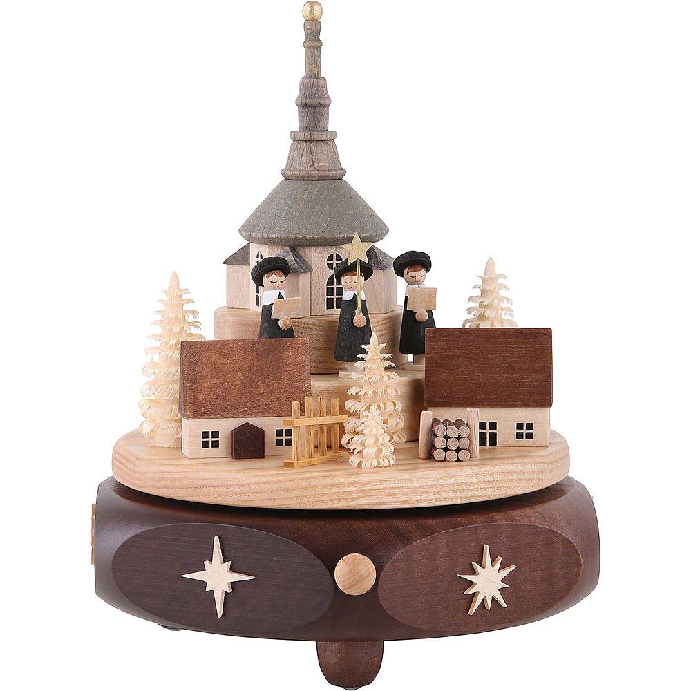 Erzgebirgische Volkskunst Richard Glässer GmbH Dekofigur Spieldose Seiffener Kirchdorf mit Kurrende (17cm) von Richard Glässer