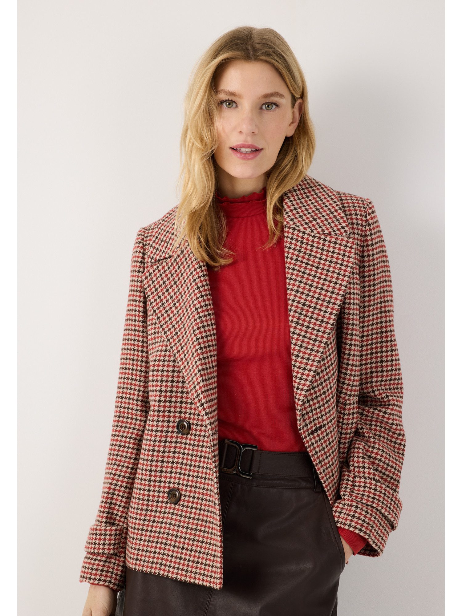 MORE&MORE Steppjacke stylishe, karierte Caban-Jacke