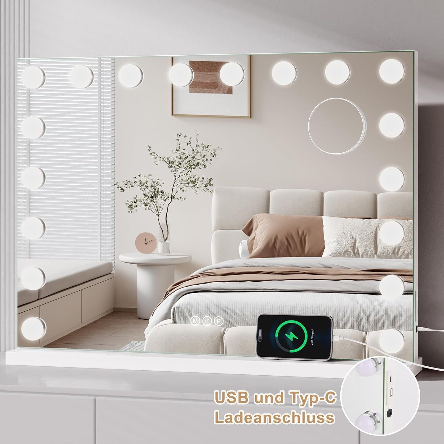 Dripex Schminkspiegel Hollywood Kosmetikspiegel mit 14/15/18LED, günstig online kaufen