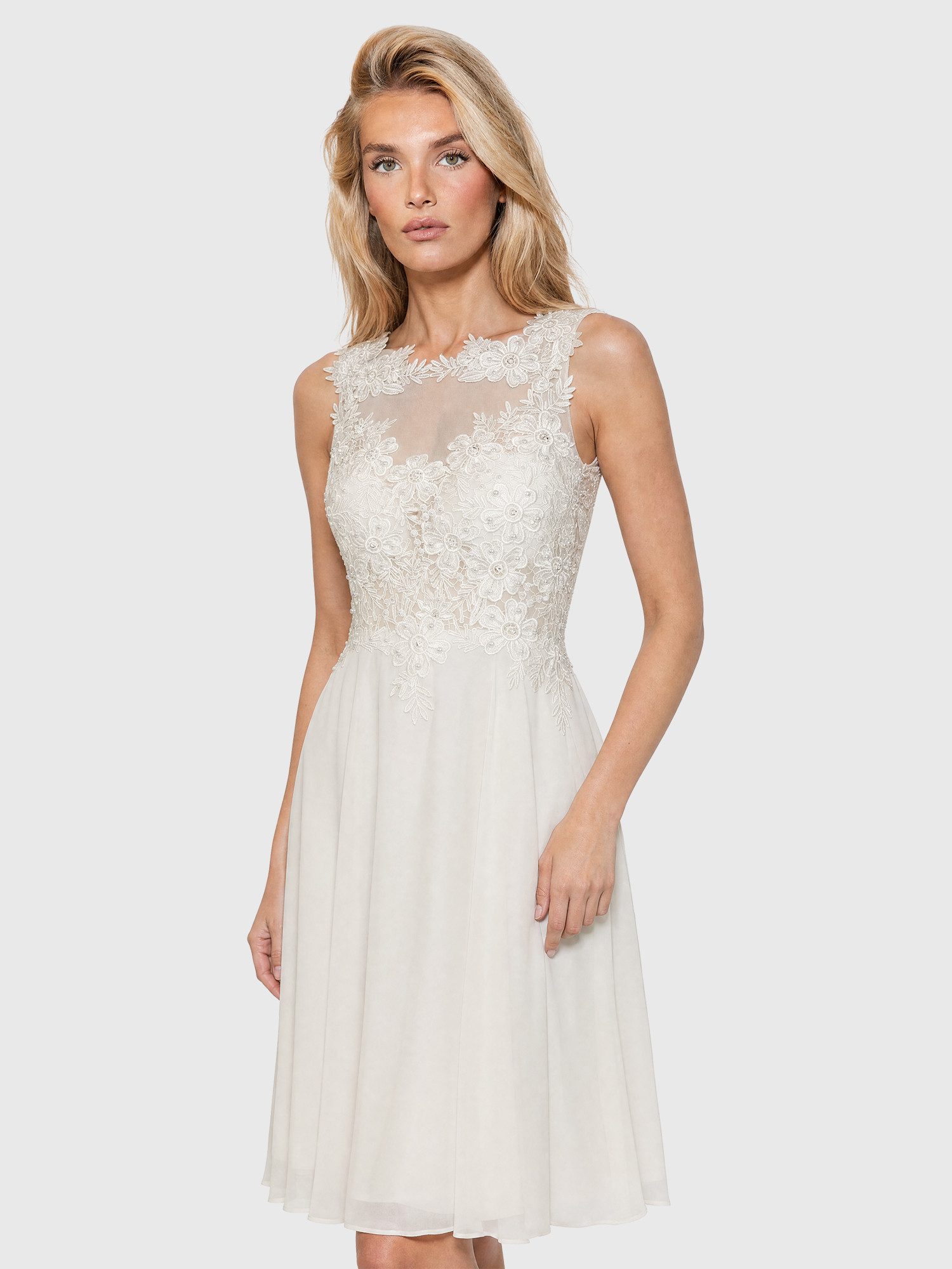 Apart Cocktailkleid mit floraler Spitze und Chiffon