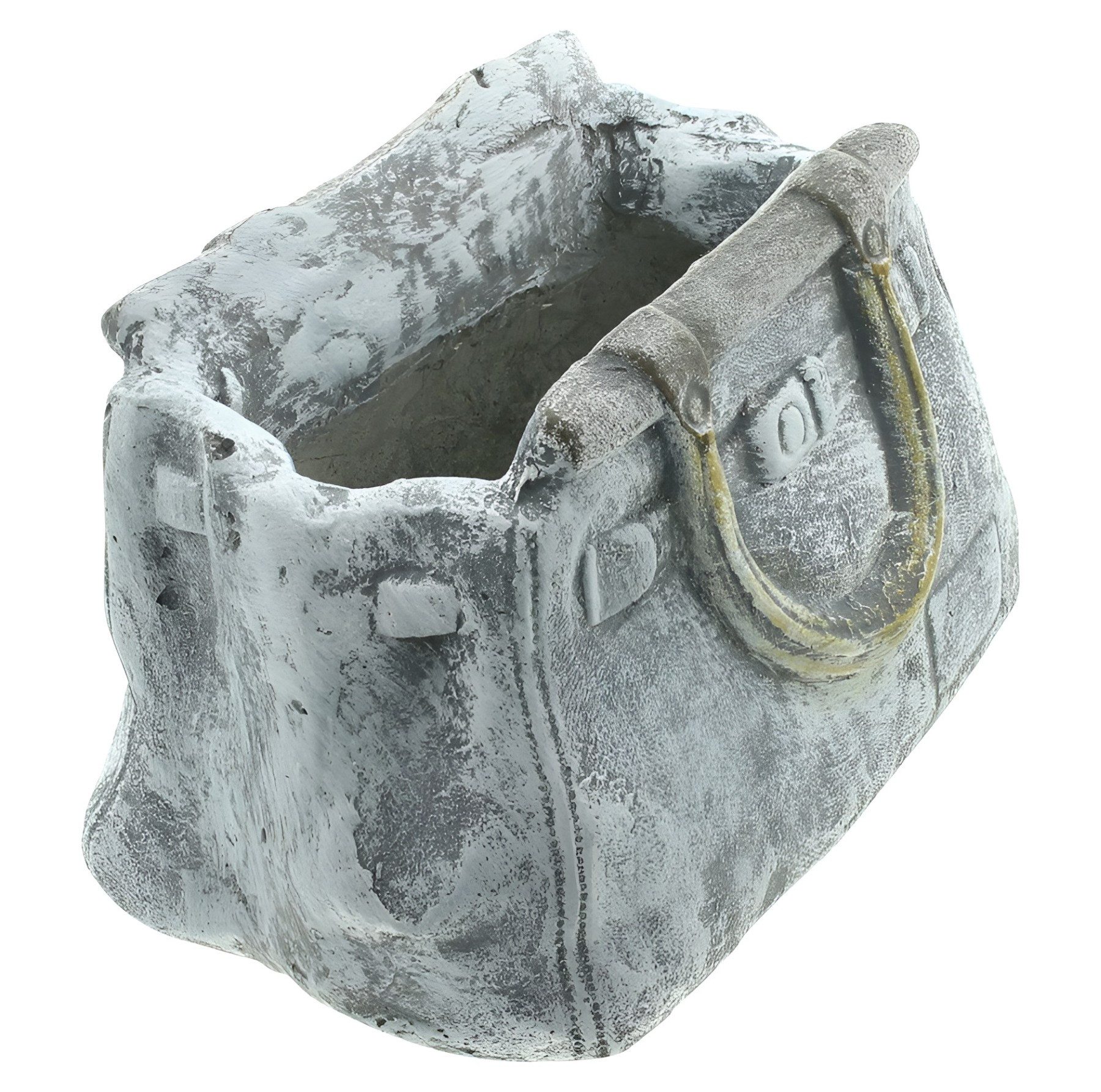 Dekoleidenschaft Blumentopf "Handtasche" in Stein Optik, Pflanztopf in Taschenform, Pflanzgefäß (1 St), Gartendeko für Draußen, Pflanzschale, Blumenschale, Übertopf