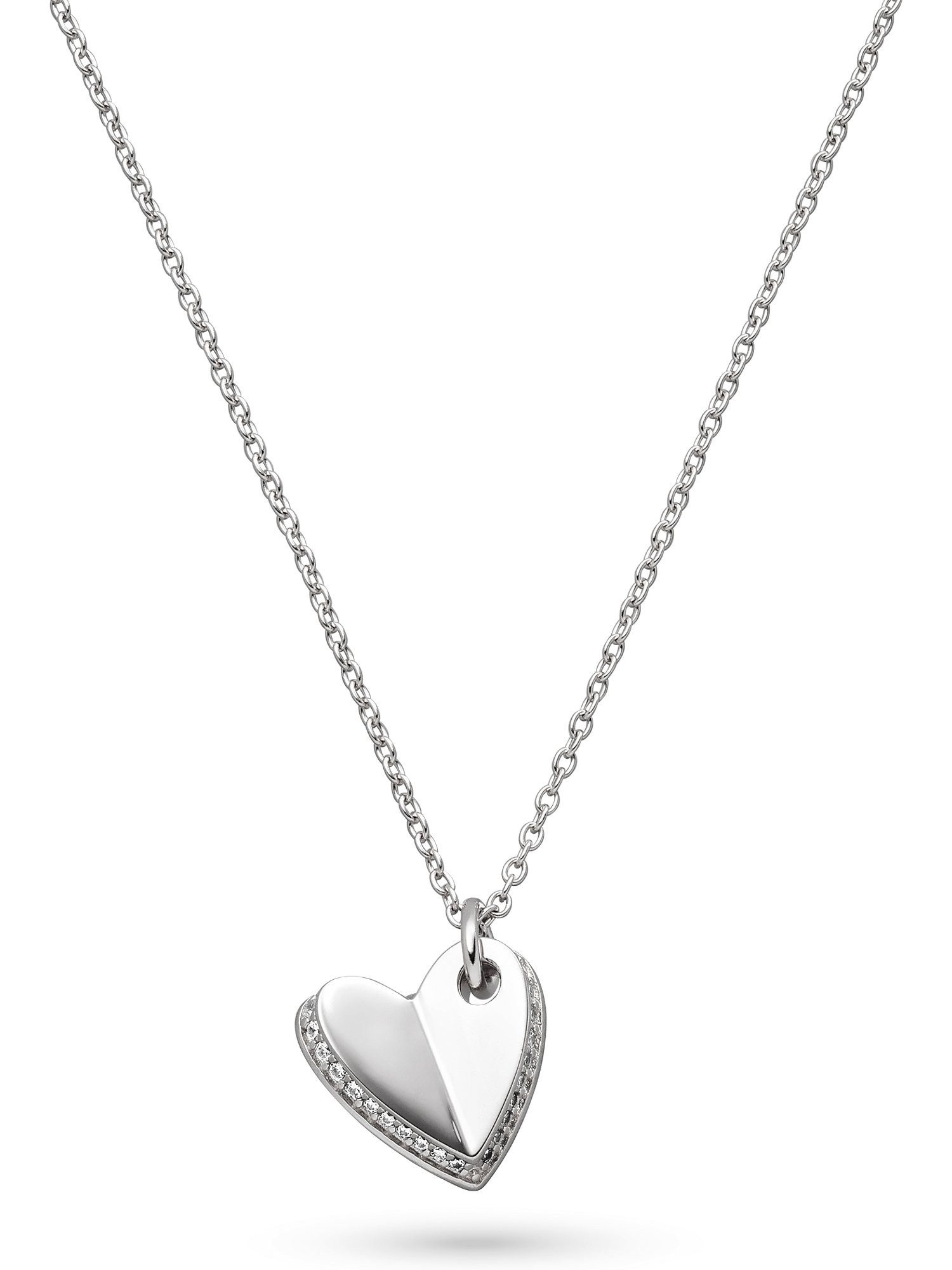 s.Oliver Silberkette S.Oliver Damen-Kette 925er Silber 22 Zirkonia Herz