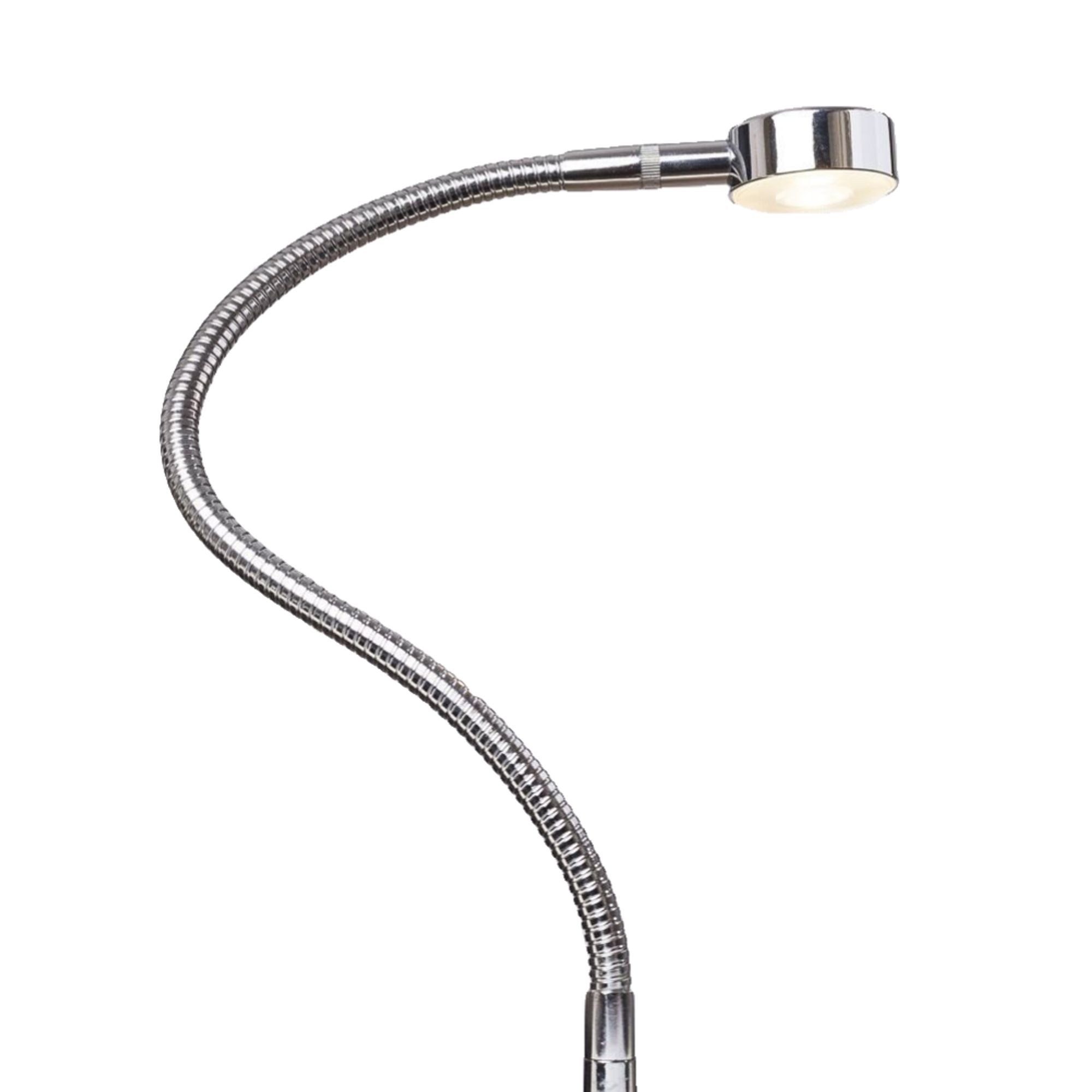 kalb Bettleuchte LED Leseleuchte Bettlampe Flexleuchte chrom silbergrau Touch Schalt, warmweiß