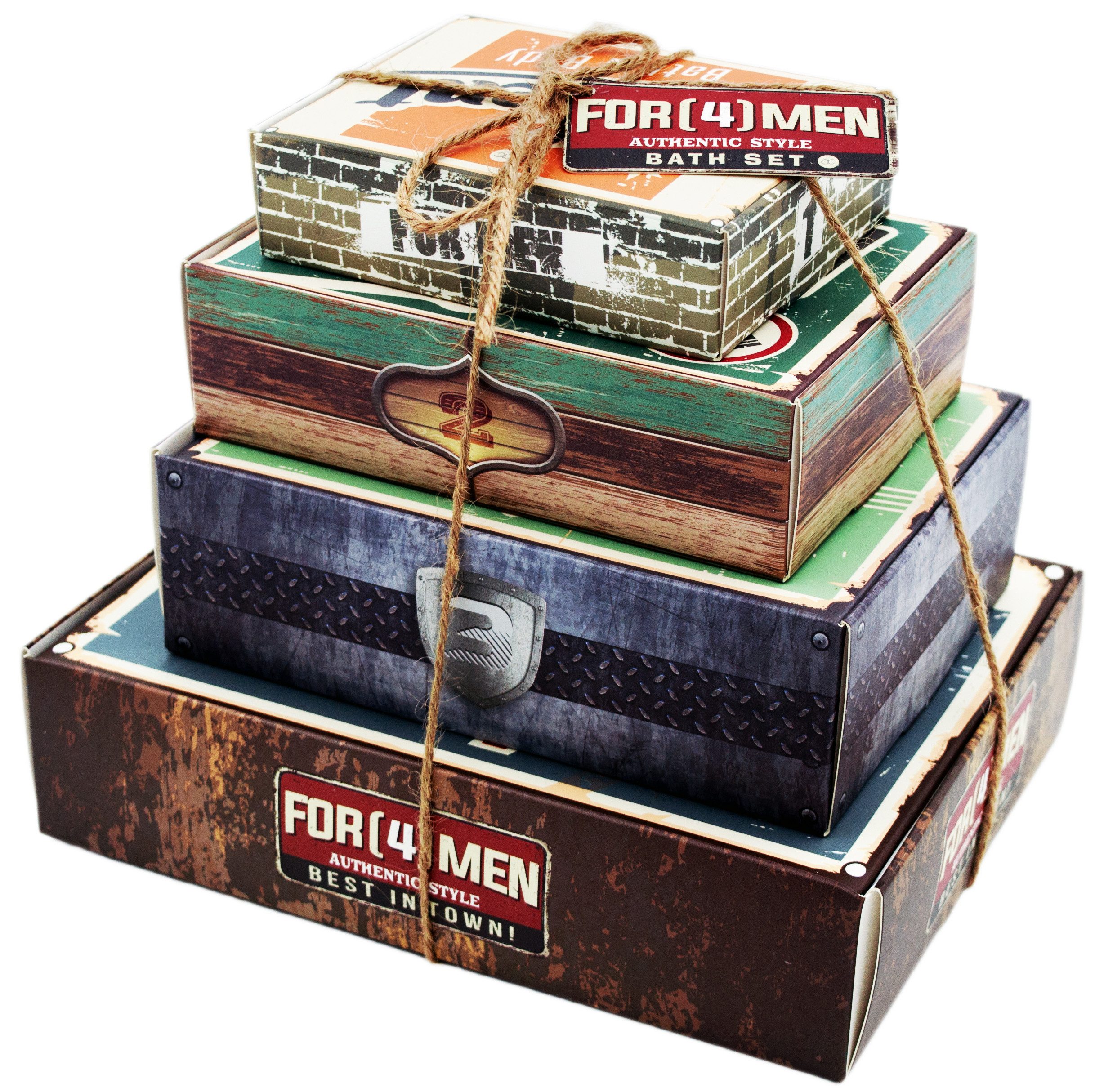 ACCENTRA Kosmetik-Adventskalender für Männer - Wochenkalender - Männer Körperpflege in 4 Geschenkboxen (Packung, 9-tlg), Duft: Black Pepper & White Musk