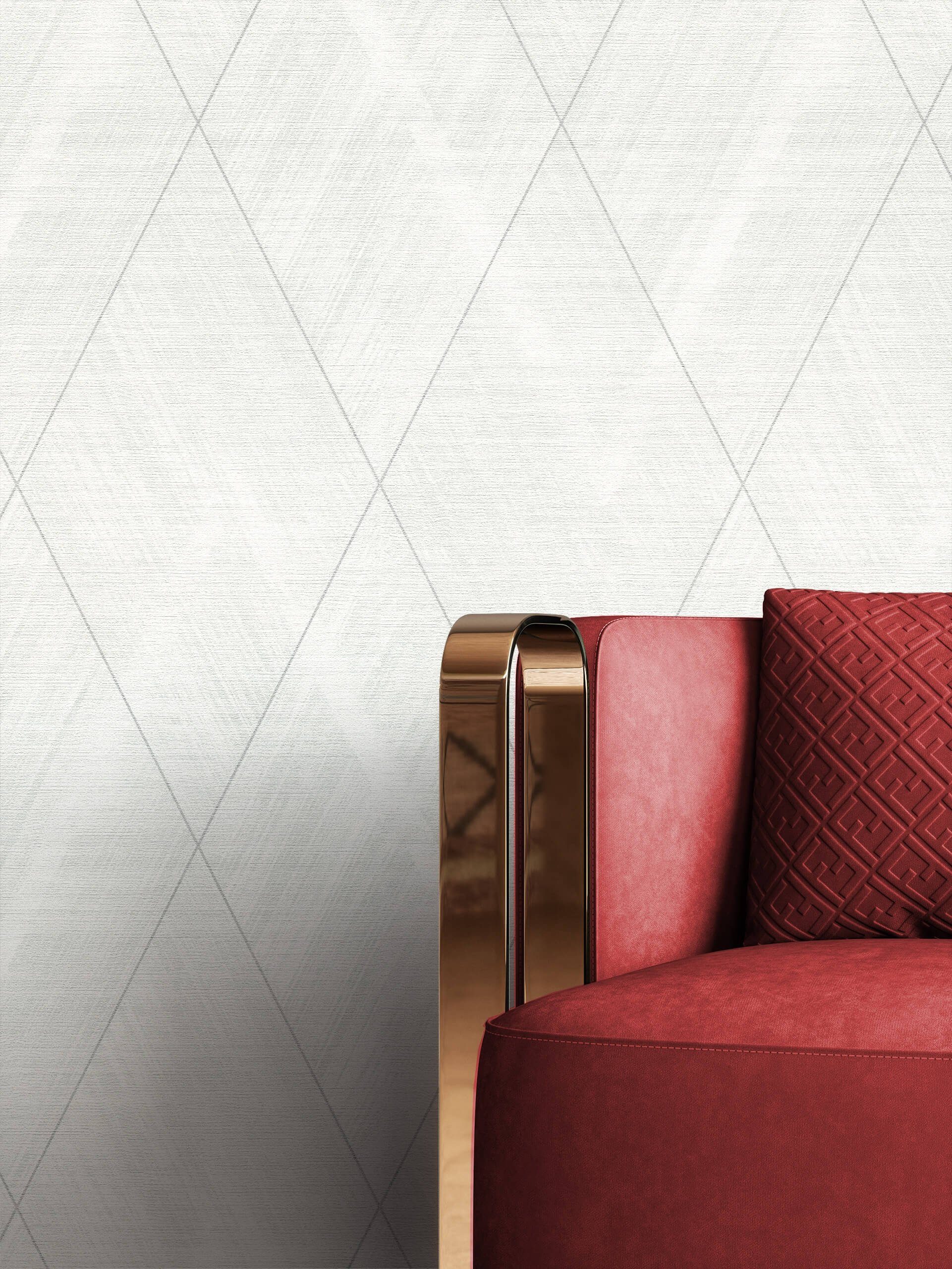 Newroom Vliestapete, Weiß Tapete Modern Linien günstig online kaufen