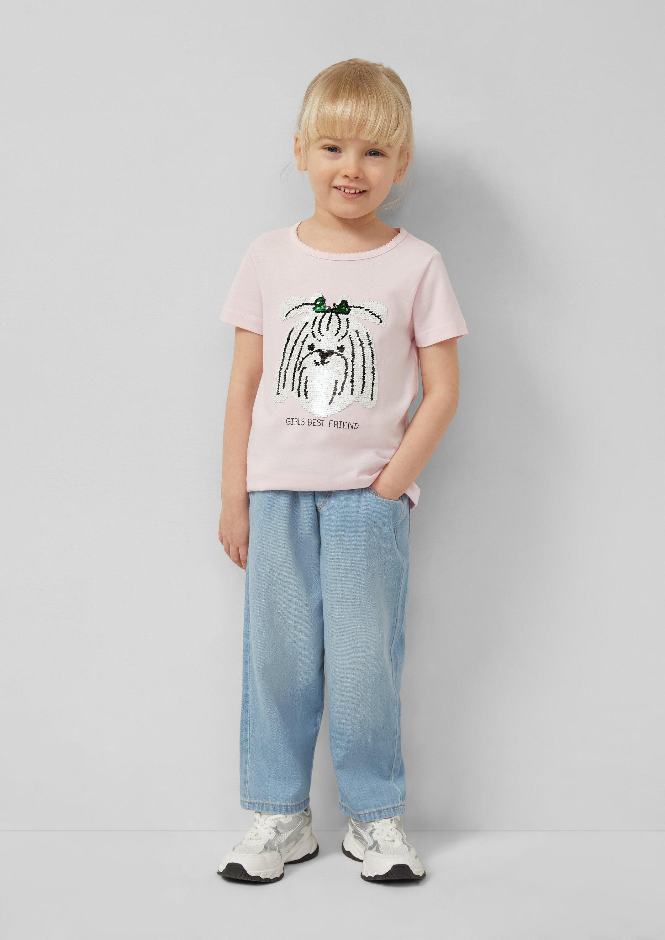 s.Oliver Kurzarmshirt T-Shirt T-Shirt mit Wendepailletten