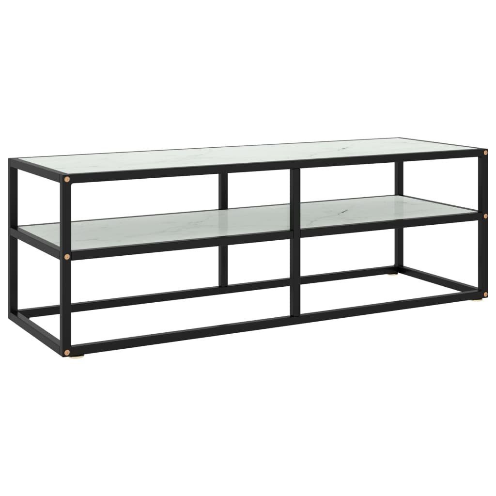 vidaXL TV-Schrank TV-Schrank Schwarz mit Hartglas Marmor-Optik 120x40x40 cm (1-St)