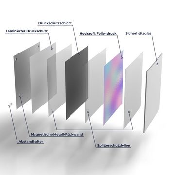 DEQORI Magnettafel 'Milchglas vor Pastell', Whiteboard Pinnwand beschreibbar