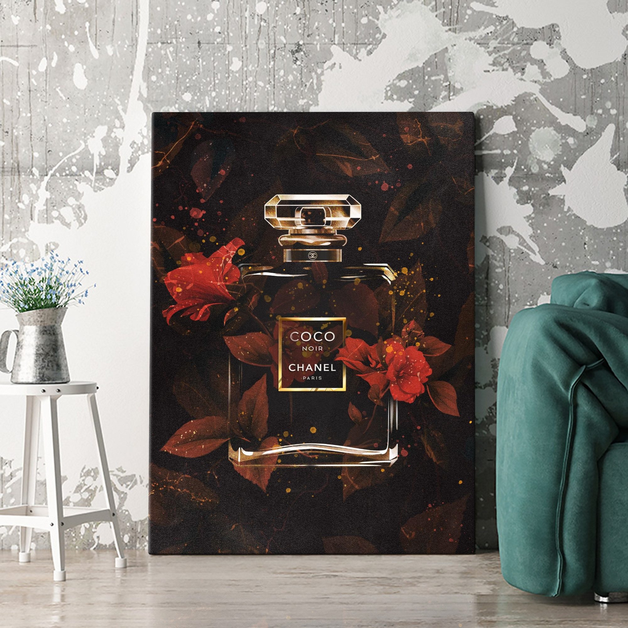 Artmazing Leinwandbild Coco In Red, XXL Leinwand 120x80, Poster & Kunstdrucke, Brands, Coco In Red