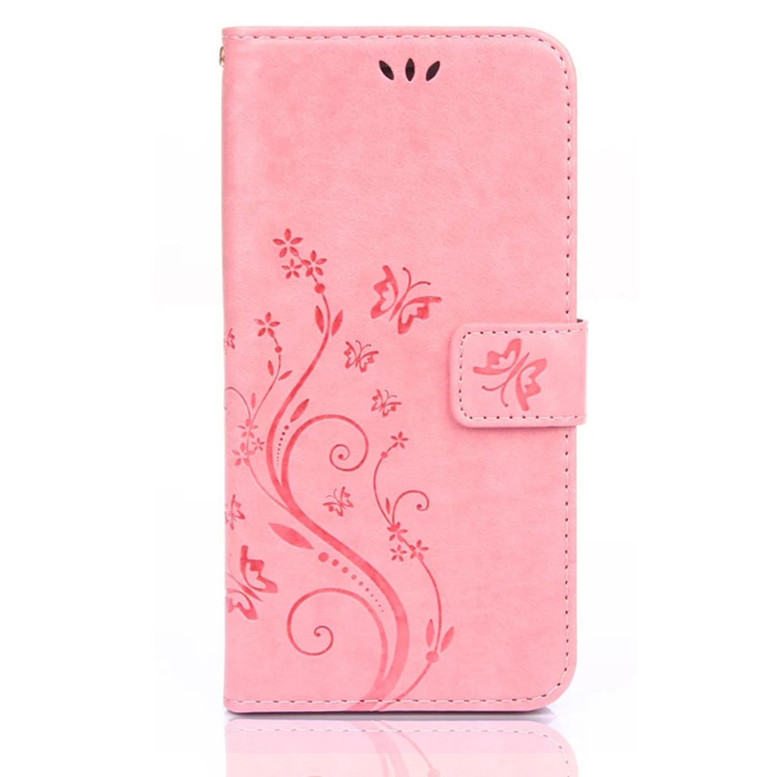 Numerva Handyhülle Bookstyle Flower für Samsung Galaxy S6, Handy Tasche Schutzhülle Klapphülle Flip Cover mit Blumenmuster