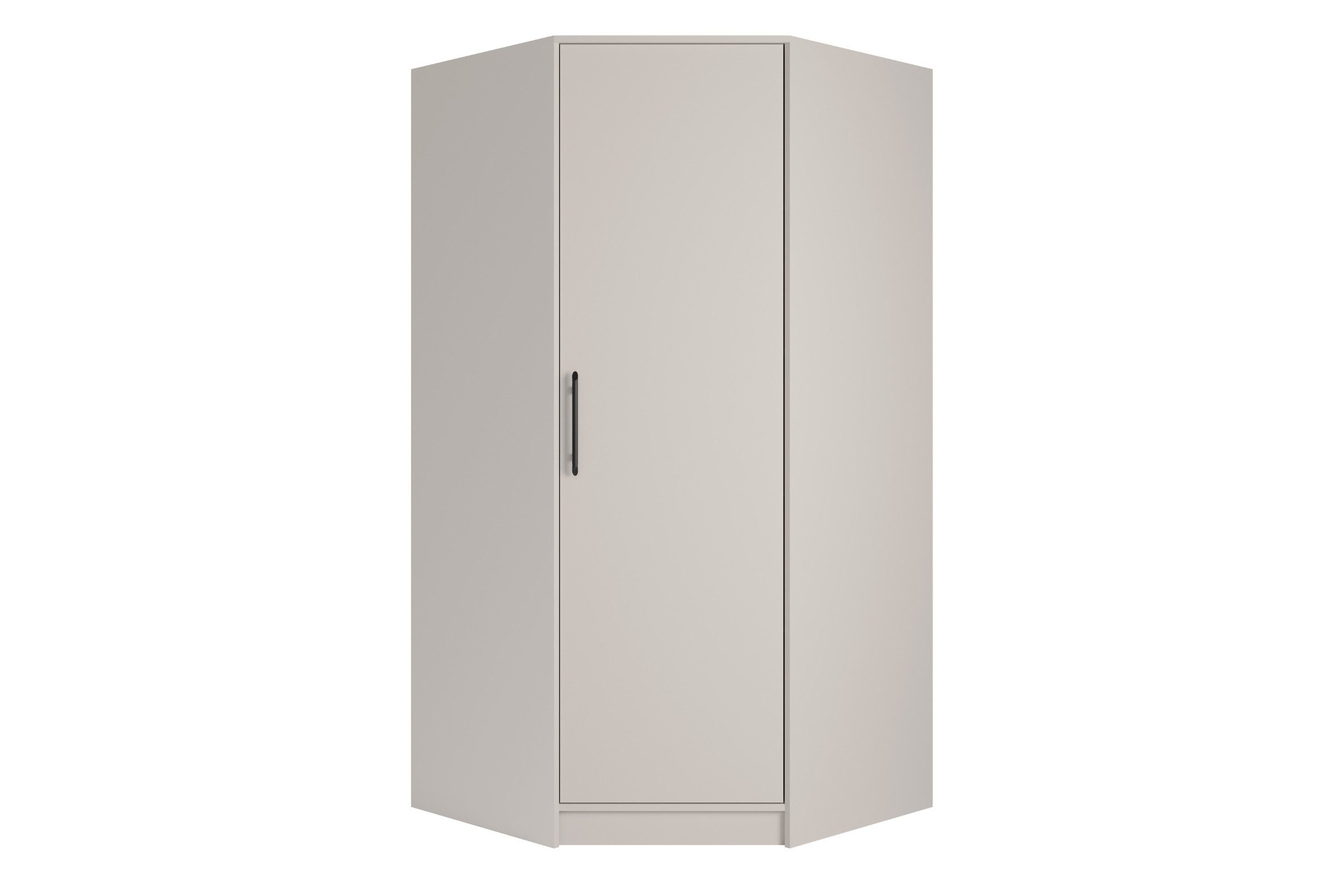 Deine Möbel 24 Eckkleiderschrank SAM SR4 mit Kleiderstangen, Farbe: Cashmere, mit Aufsatz optional (Set, 2-St., mit Stauraum) Drehtürenschrank 95 cm breit für Schlafzimmer Flur Garderobe