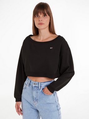 Tommy Jeans Sweatshirt TJW CRP OFF SHOULDER CREW mit Tommy Jeans Markenlabel