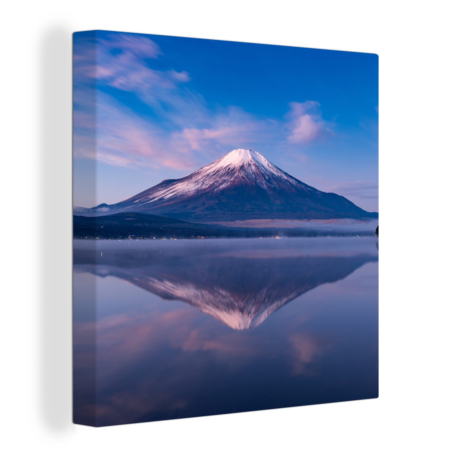 St), Bilder Leinwandbild (1 Leinwand Wasser, Fuji-Vulkans des im Japan OneMillionCanvasses® für Schlafzimmer in Wohnzimmer Spiegelung