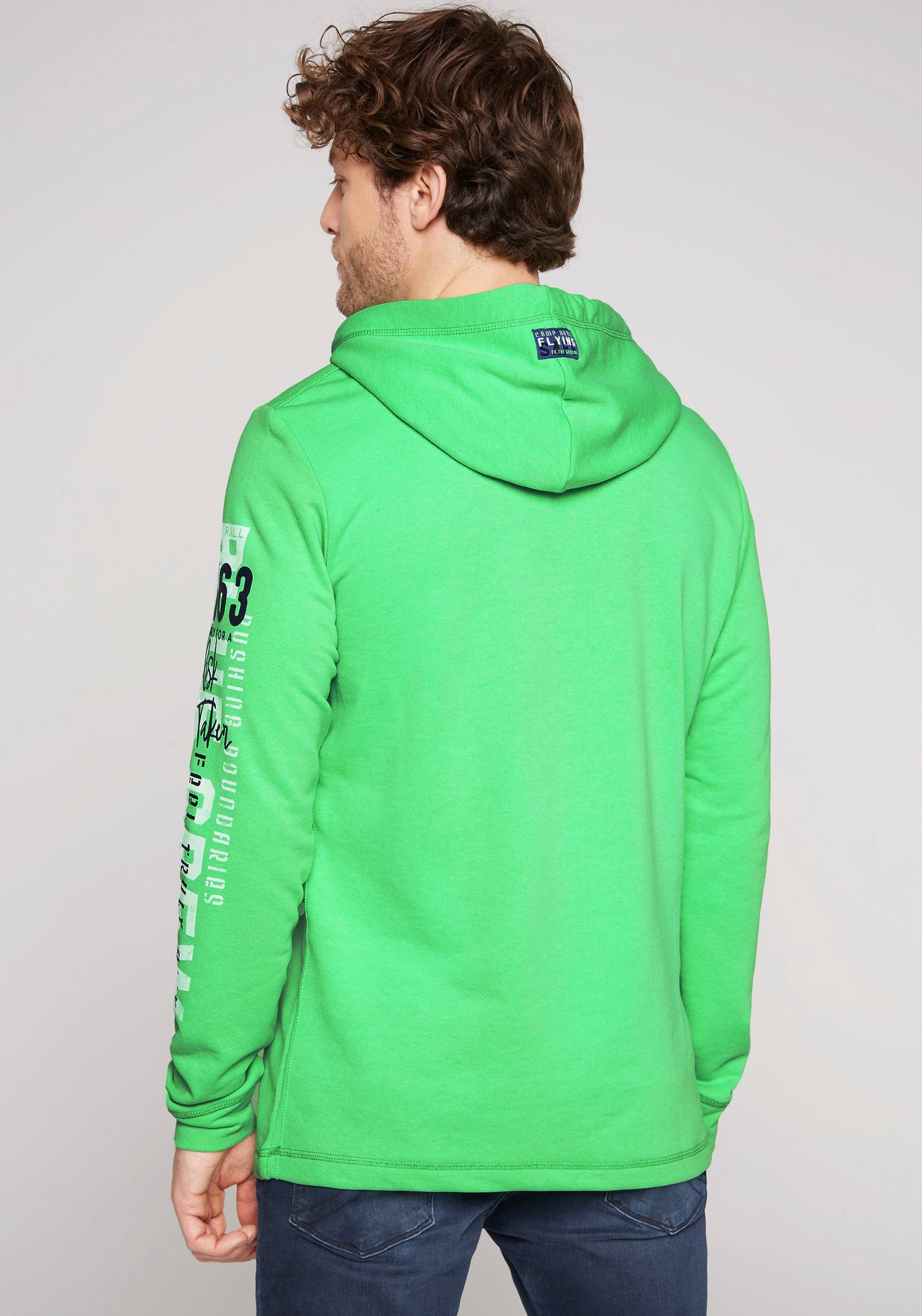 electric Label mit Kapuze green der Kapuzensweatshirt CAMP an Patch DAVID