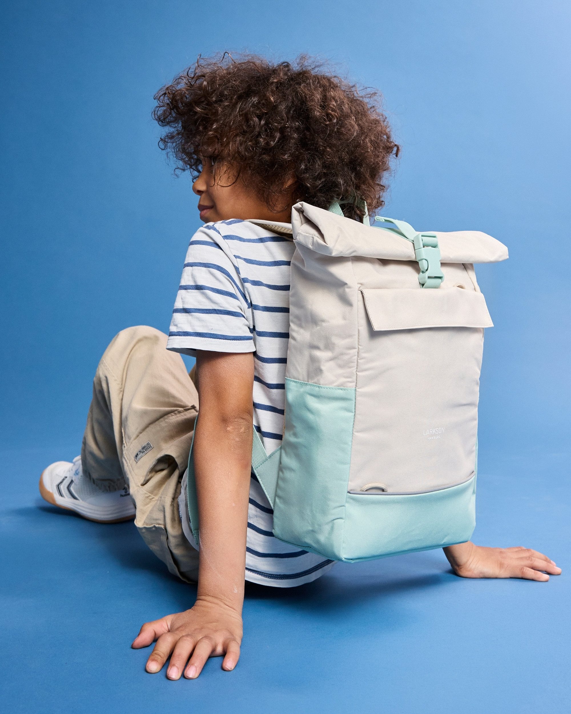 LARKSON Kinderrucksack Kjell Rucksack für Mädchen & Jungen, Rolltop Kinderrucksack mit Brustgurt