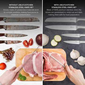 JOEJI’S KITCHEN Universalküchenmesser 5-in-1 Messerset aus Edelstahl - Scharfe Küchenmesser Set