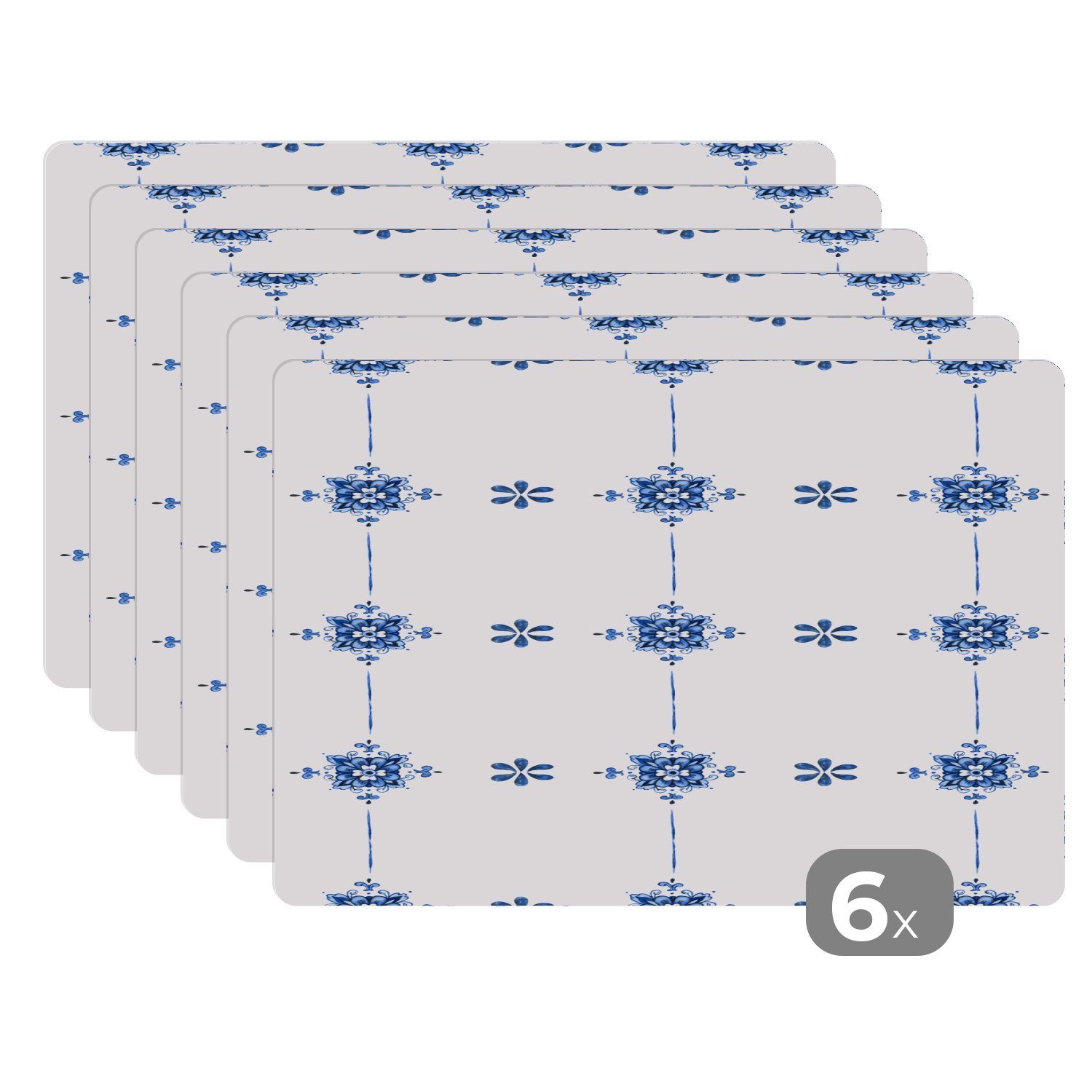 Muster Tischmatten, (6-St), Platzset, Schmutzabweisend - - Platzmatte, Platzdecken, Quadratisch, Holland MuchoWow, Platzset,