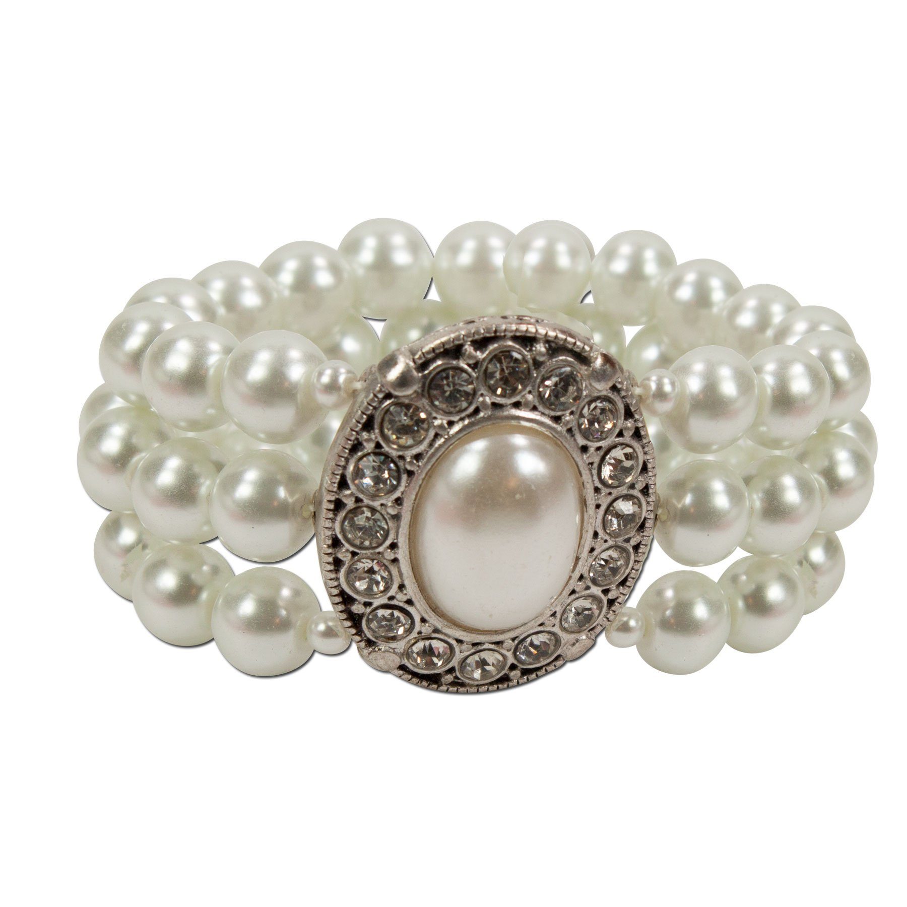 Alpenflüstern Ketten-Set Trachtenschmuck-Set Perlen-Trachtenkette und Trachten-Armband Sissi (creme-weiß), - Damen-Trachten-Schmuck, Trachtenset Dirndl-Kette un – Bild 4 von 4