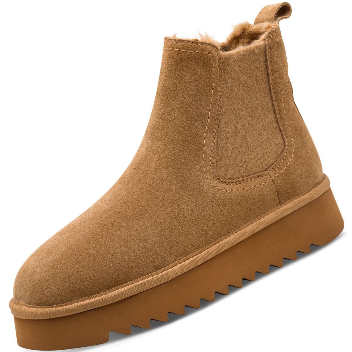 Tamaris 1-26419-45/346 Stiefelette Bequeme Chelsea Boot aus weichem Velourleder