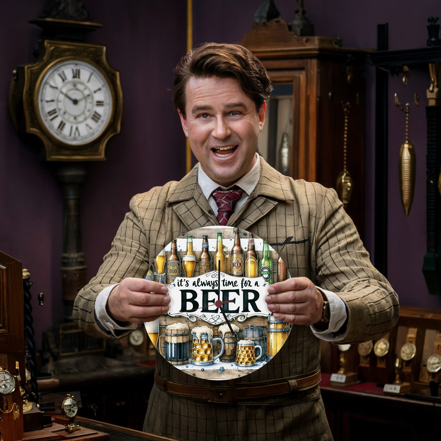 speecheese Wanduhr Bier Wanduhr aus Alu günstig online kaufen