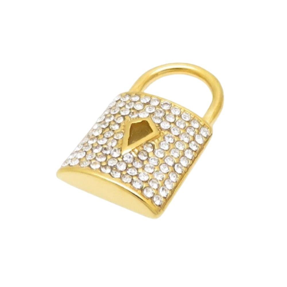 BUNGSA Anhänger Set Anhänger Schloss Damen aus gold Pendant Halsketten mit Edelstahl Kristall (1-tlg)