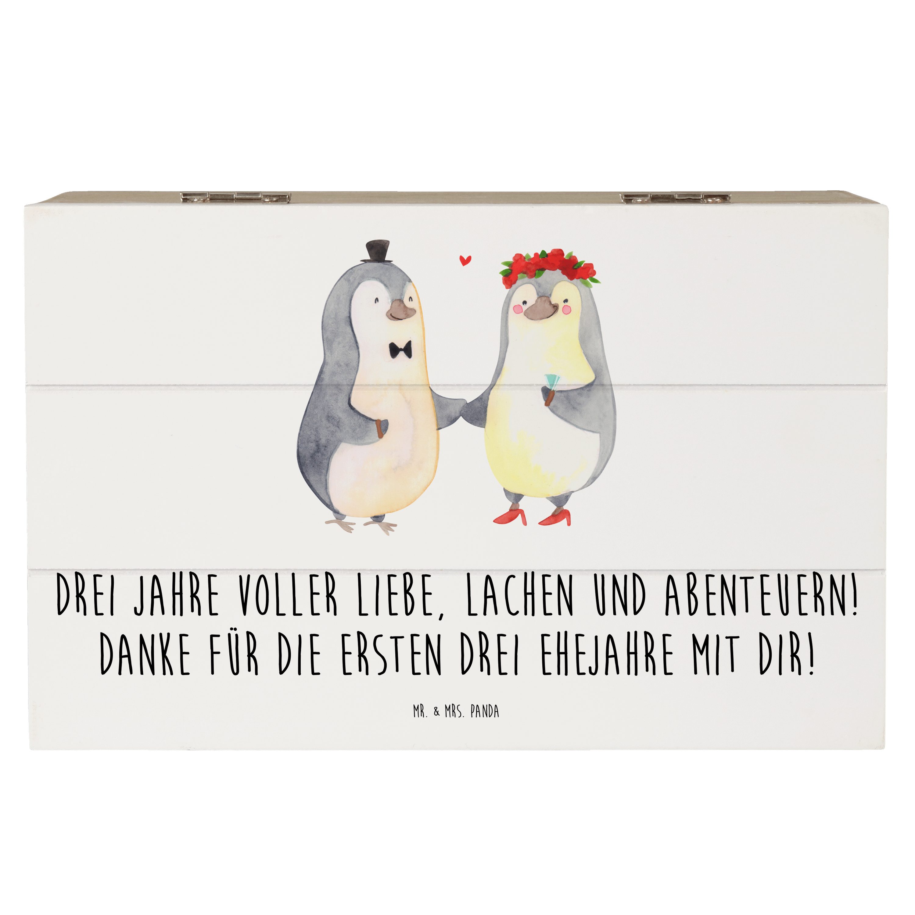Dekokiste 19 x 12 cm 3. Hochzeitstag Lederhochzeit - Weiß - Geschenk, Meilenste