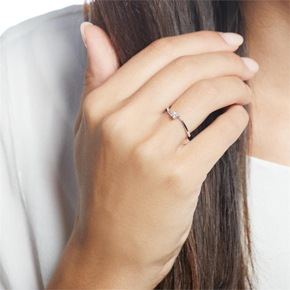 Unique Verlobungsring Solitärring 14K W...