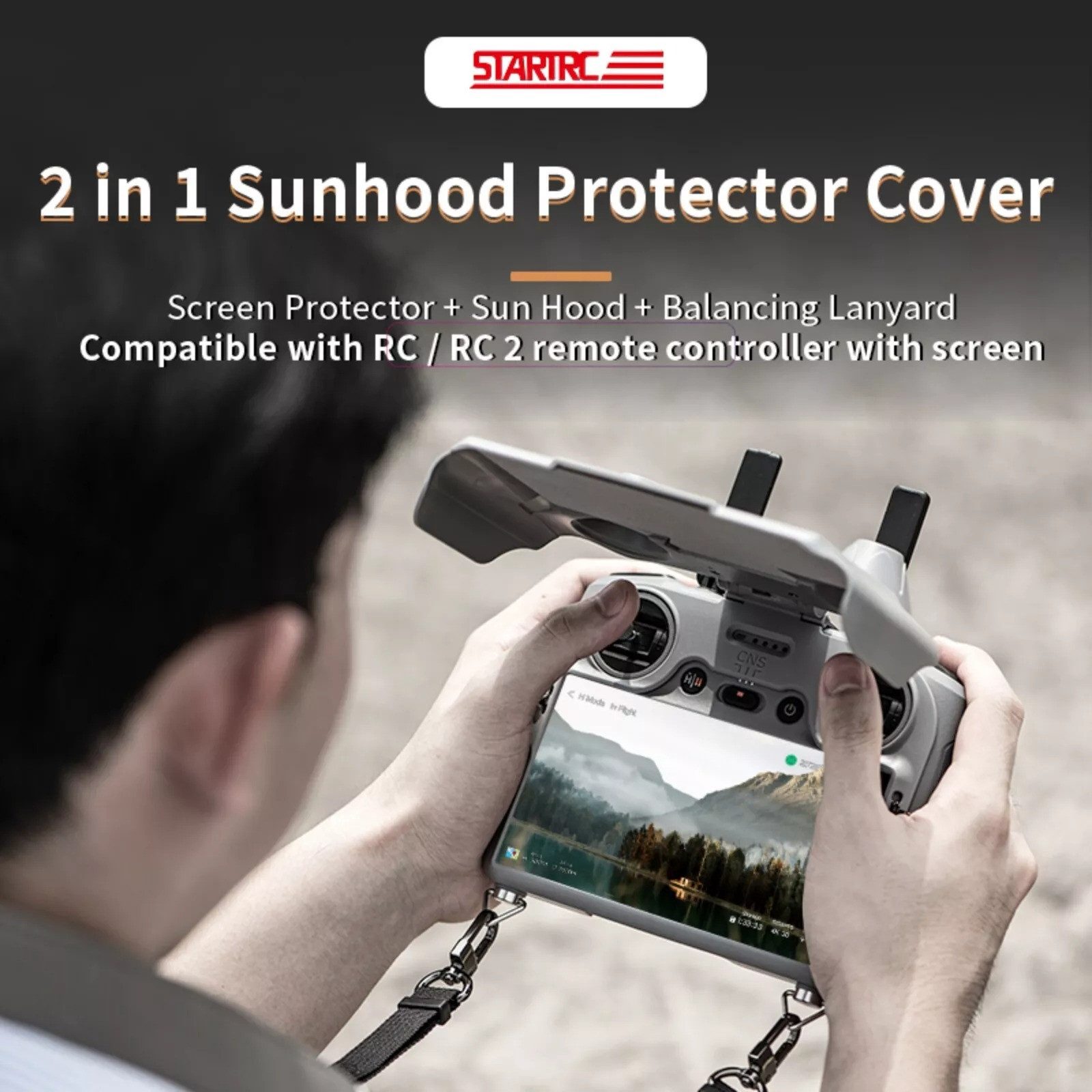 YUBRO-STUDIO 2 in 1 Sonnenblenden-Schutzabdeckung für DJI RC 2 / DJI RC Zubehör Drohne