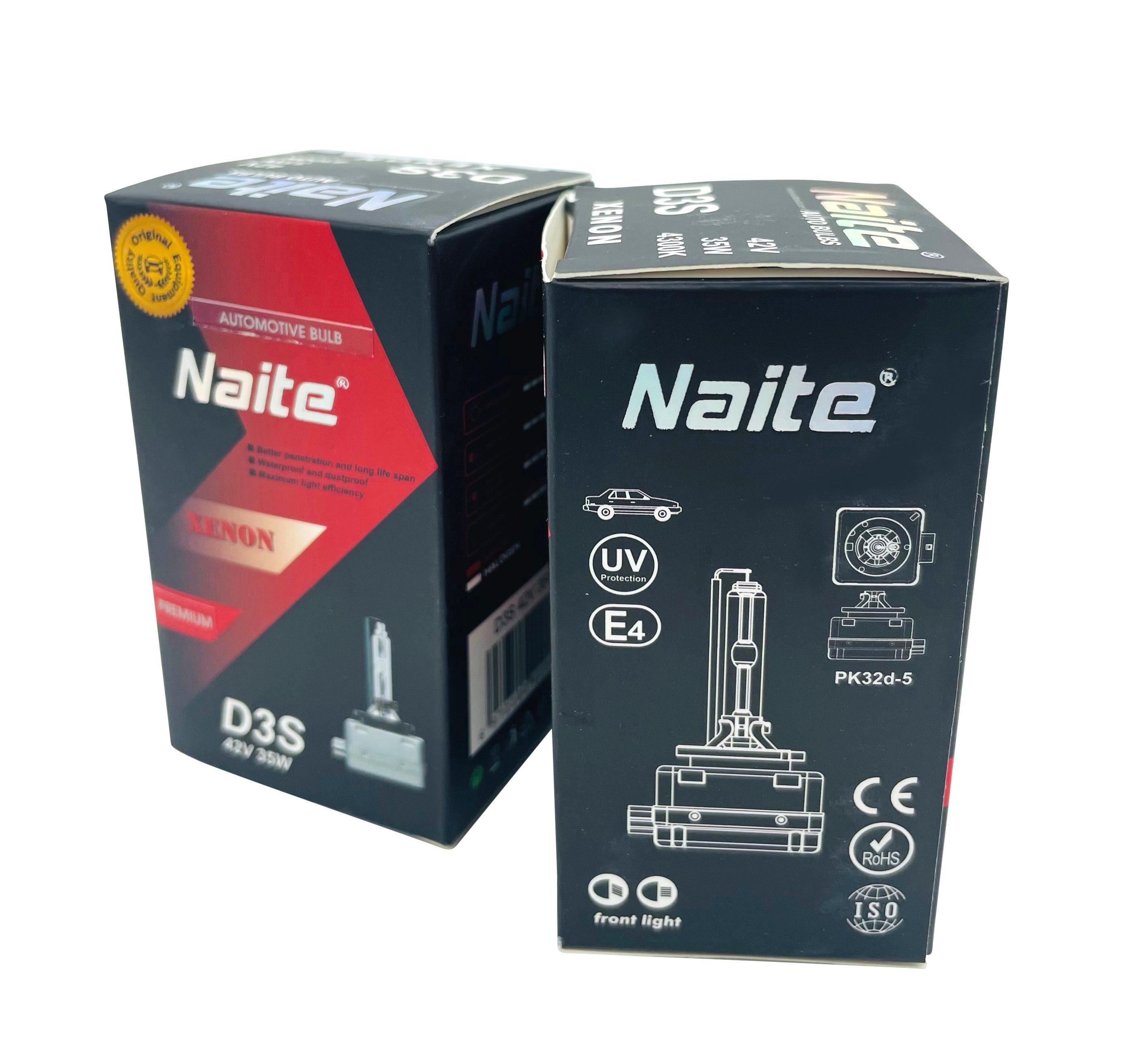 NAITE KFZ-Ersatzleuchte D3S Xenon Brenner St., Set, Set D3S, PK32d-5, 4300K, 2 4300K, Lampen, 2er 2er Erstausrüsterqualität, Xenon, D3S, 4300K, Weiß