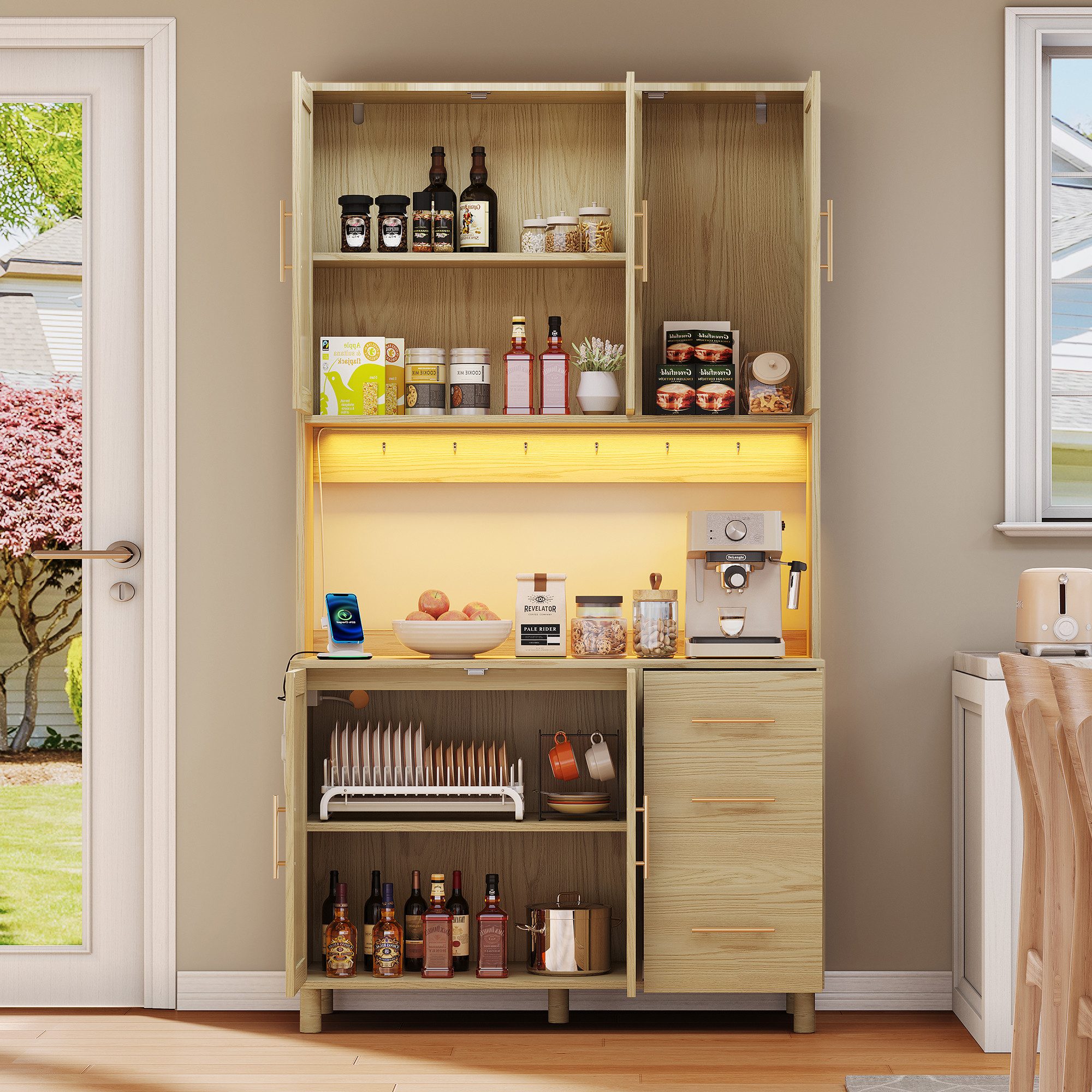 Odikalo Küchenbuffet Anrichte Buffetschrank Sideboard USB günstig online kaufen