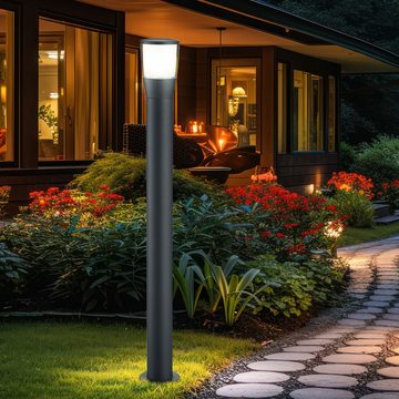 etc-shop LED Außen-Stehlampe, LED-Leuchtmittel fest verbaut, Warmweiß, Stehleuchte Außenlampe Leuchte Gartenleuchte Wegelampe