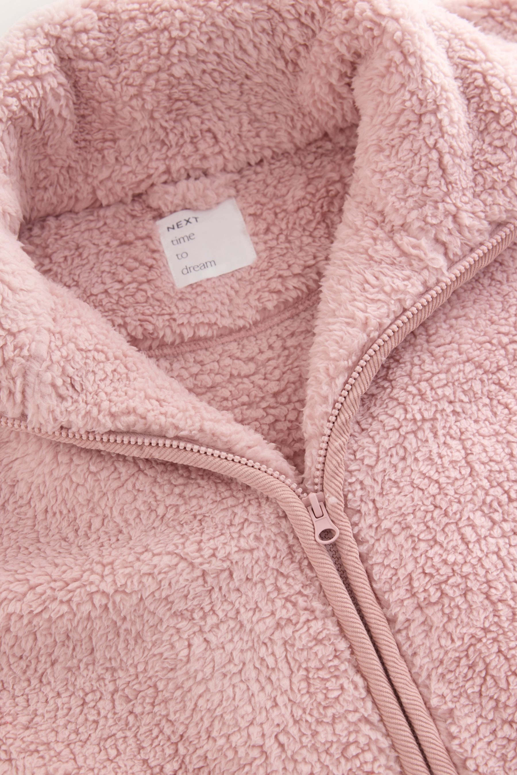 Next Damenbademantel Morgenmantel aus Teddyborg mit Reißverschluss, Polyest günstig online kaufen