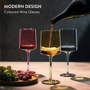 Navaris Weinglas mehrfarbig getönte Weingläser 4er-Set - Farbige Weingläser mit Stiel, Glas