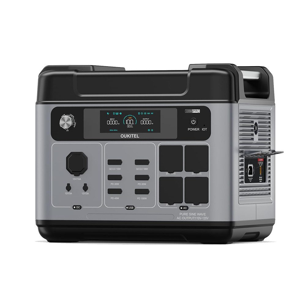 OUKITEL Stromerzeuger P2001E Pro, 3,6 in kW, 3200W 2048Wh Tragbare Powerstation