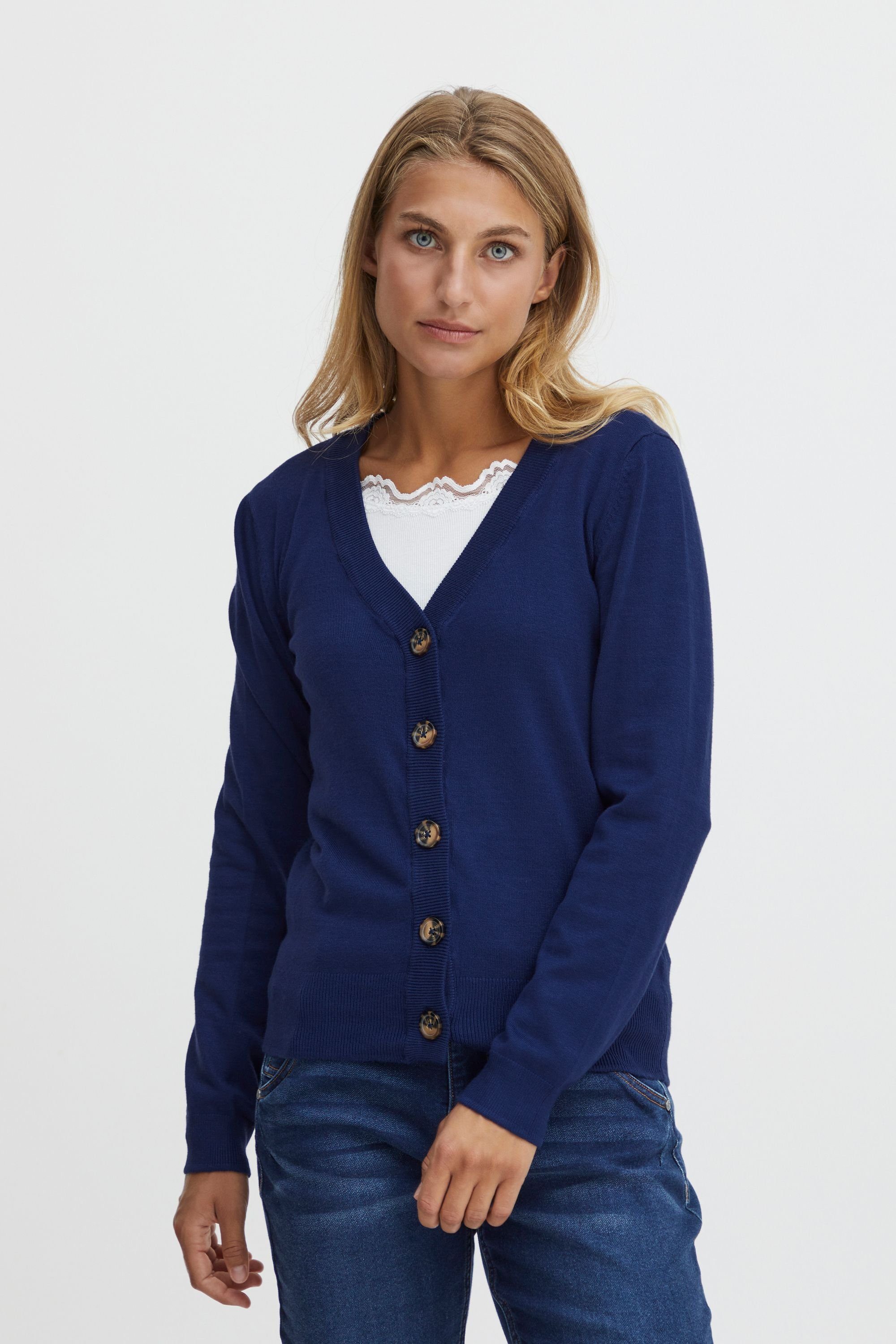 fransa Strickjacke Fransa 2 Medieval FRBLUME CAR Blue