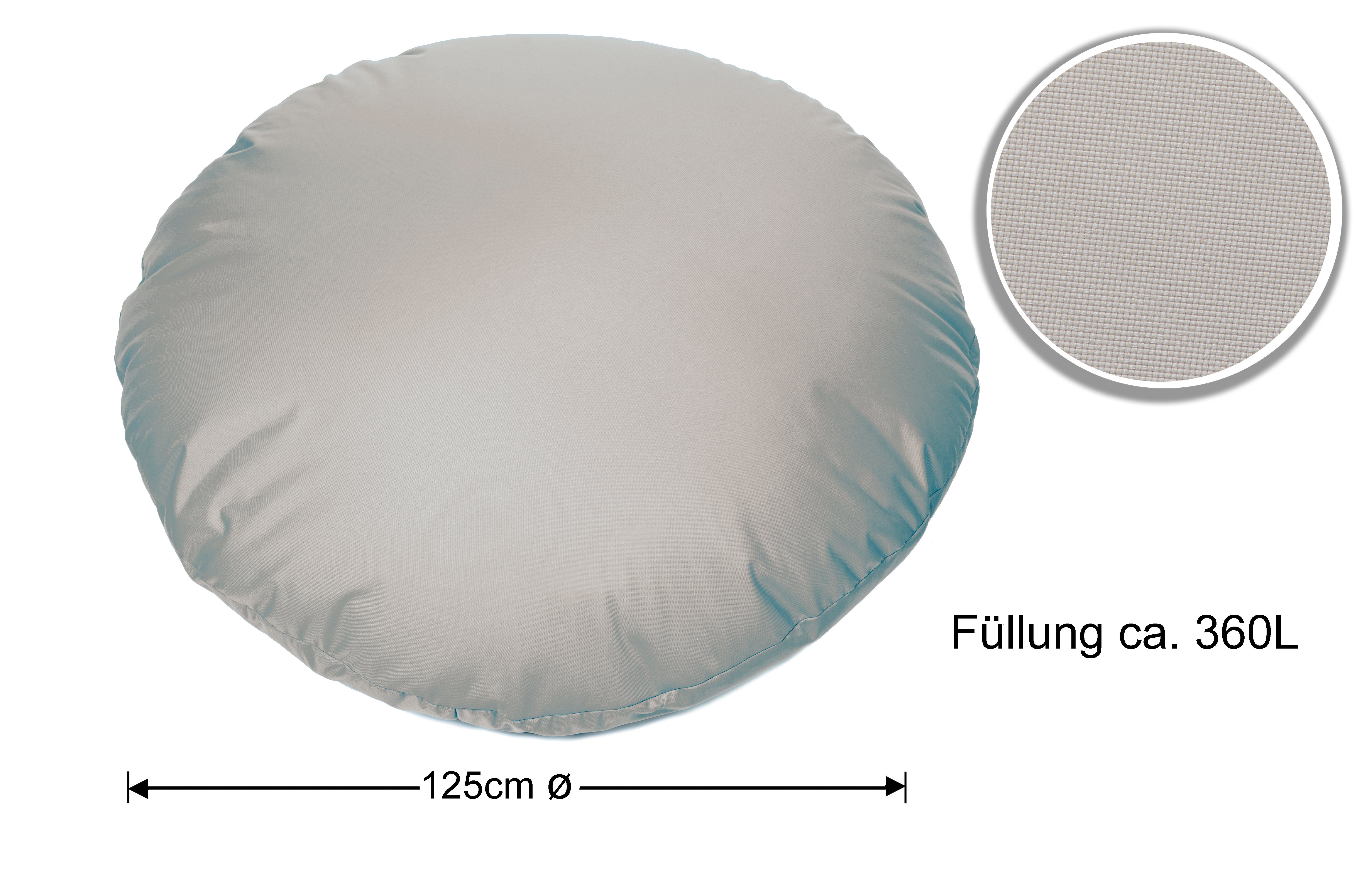 Sitzsack Erwachsene Füllung für und Grau sunnypillow mit Kinder Indoor Styropor Outdoor &