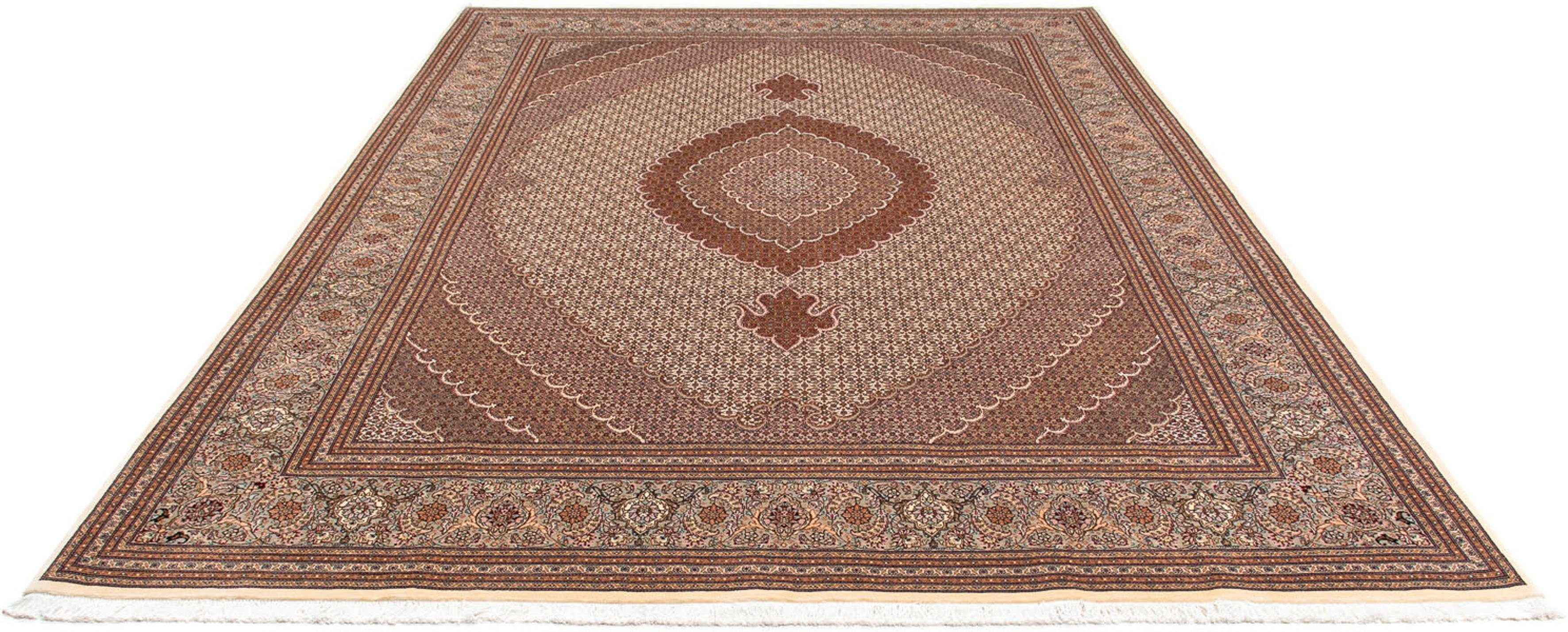 Orientteppich Perser - Täbriz - 358 x 255 cm - hellbraun, morgenland, rechteckig, Höhe: 10 mm, Wohnzimmer, Handgeknüpft, Einzelstück mit Zertifikat