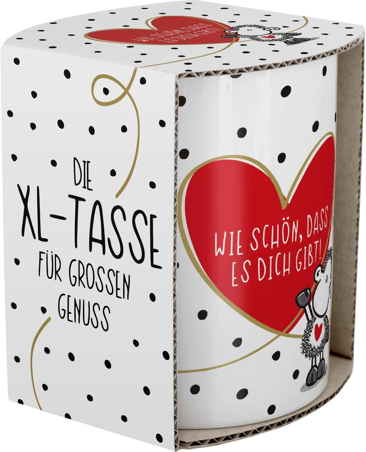 Sheepworld Tasse Tasse Tee- Kaffeetasse Kaffeebecher Geschenk XL 60cl Sheepworld GIBT, Material: Porzellan