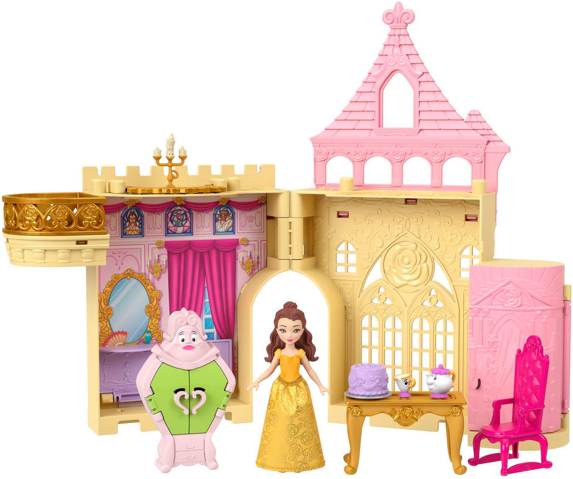 Mattel® Spielwelt Disney Prinzessin Kleine Puppen Belle Stapelschloss