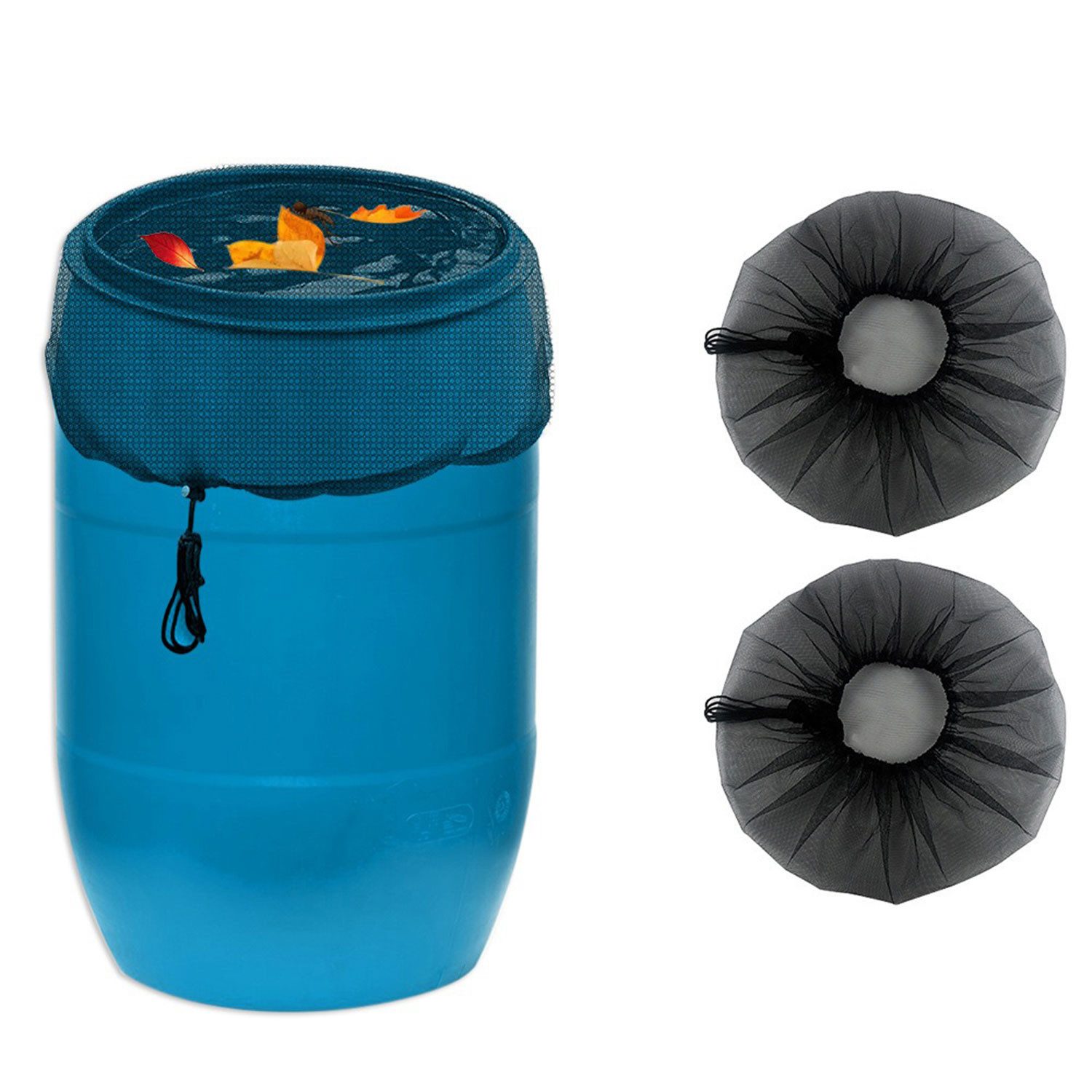 Refttenw Regentonnendeckel Mückenschutz 95 cm Regentonnen Netz mit Zugband für Eimer im Garten, (2-tlg)