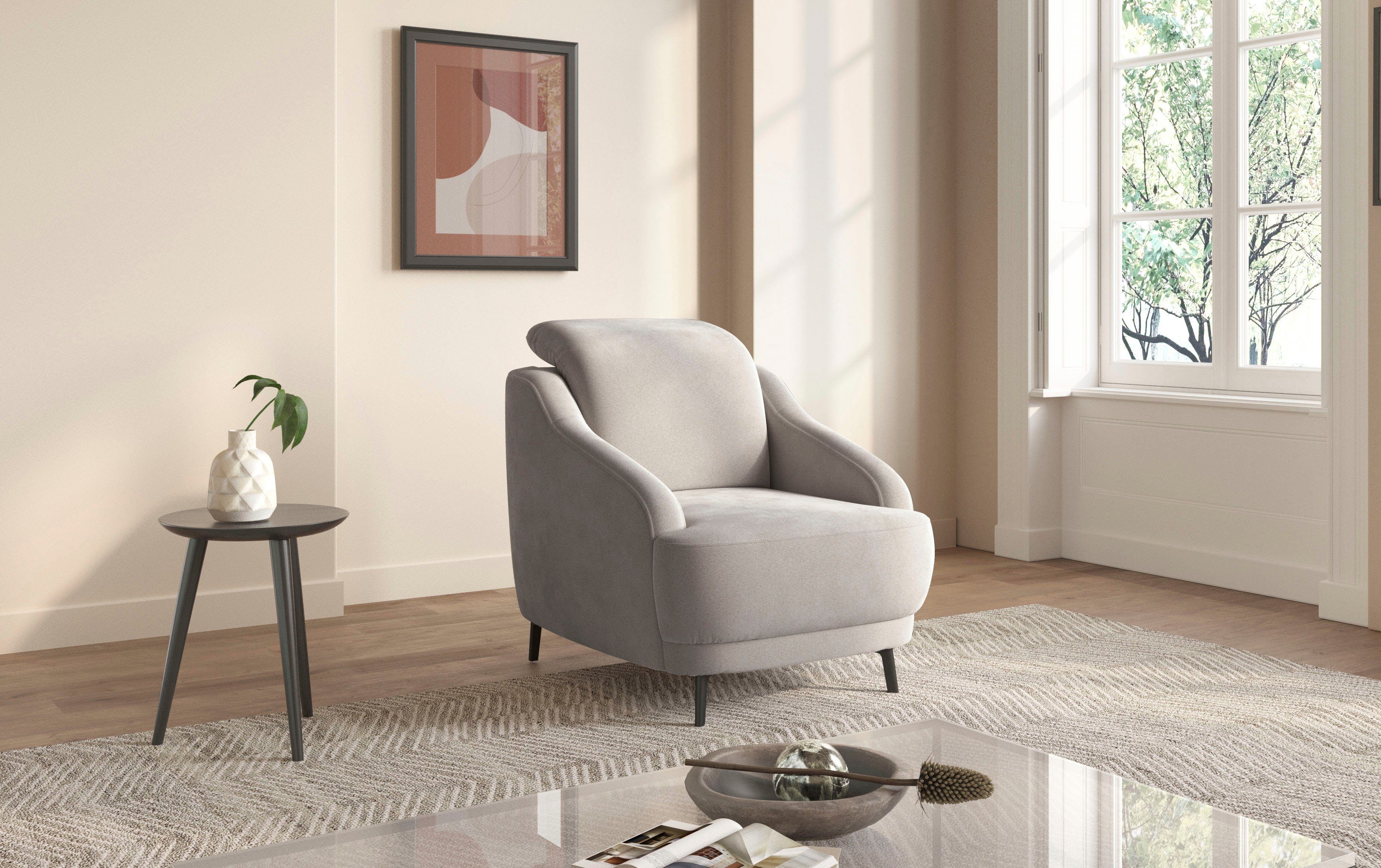 sit&more Sessel Blues (1-St), mit Metallfüßen, günstig online kaufen