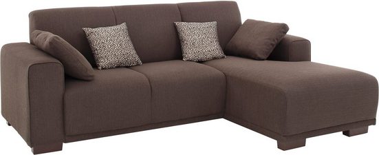 HOME AFFAIRE Ecksofa BORNHOLM incl. 2 Kissen, Stellmaße 234x162 cm L-Form Struktur Dunkelbraun