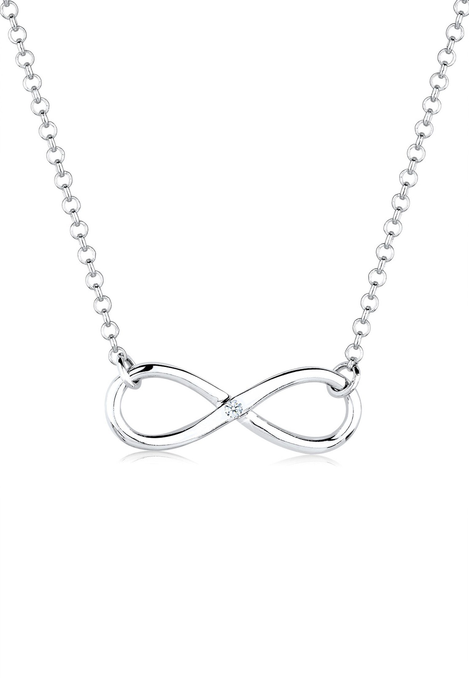 Kette mit Anhänger Infinity Pure Diamant (0.03 ct) 925 Silber