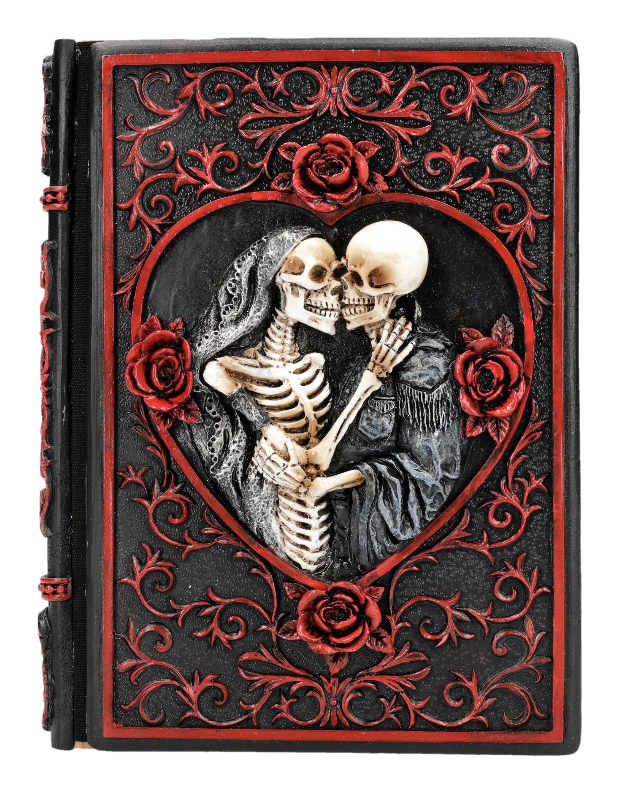Figuren Shop GmbH Notizbuch Skelette Notizbuch – Lovers Grimoire Gothic Buch Ewige Liebe 19 cm