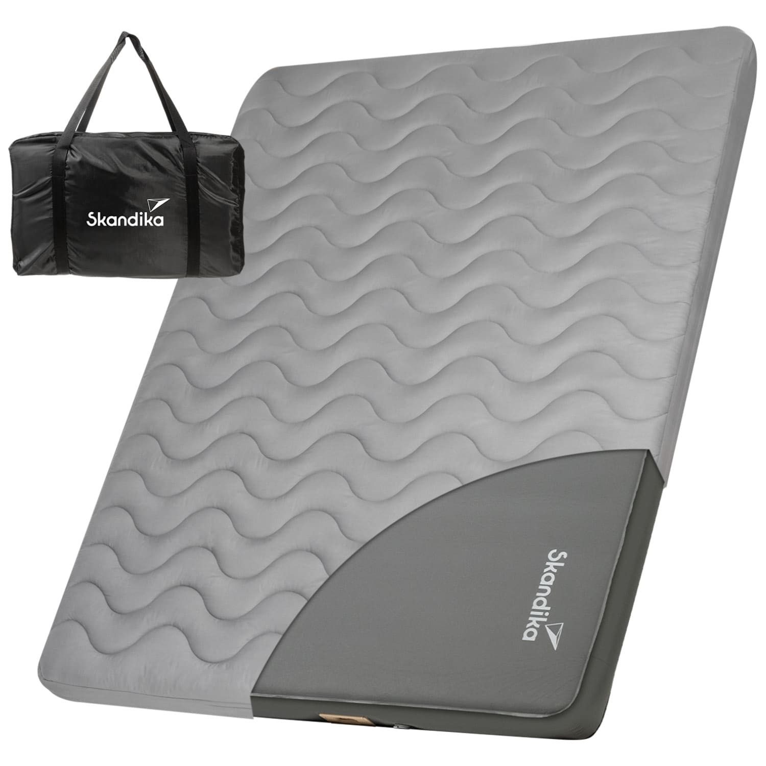 Skandika Isomatte Easy 3D Premium Flex Bundle, Luftmatratze mit Bezug, Schaumstoff, Softtouch-Oberfläche, USB-C Pumpe, selbstaufblasend, R-Wert von 12,3