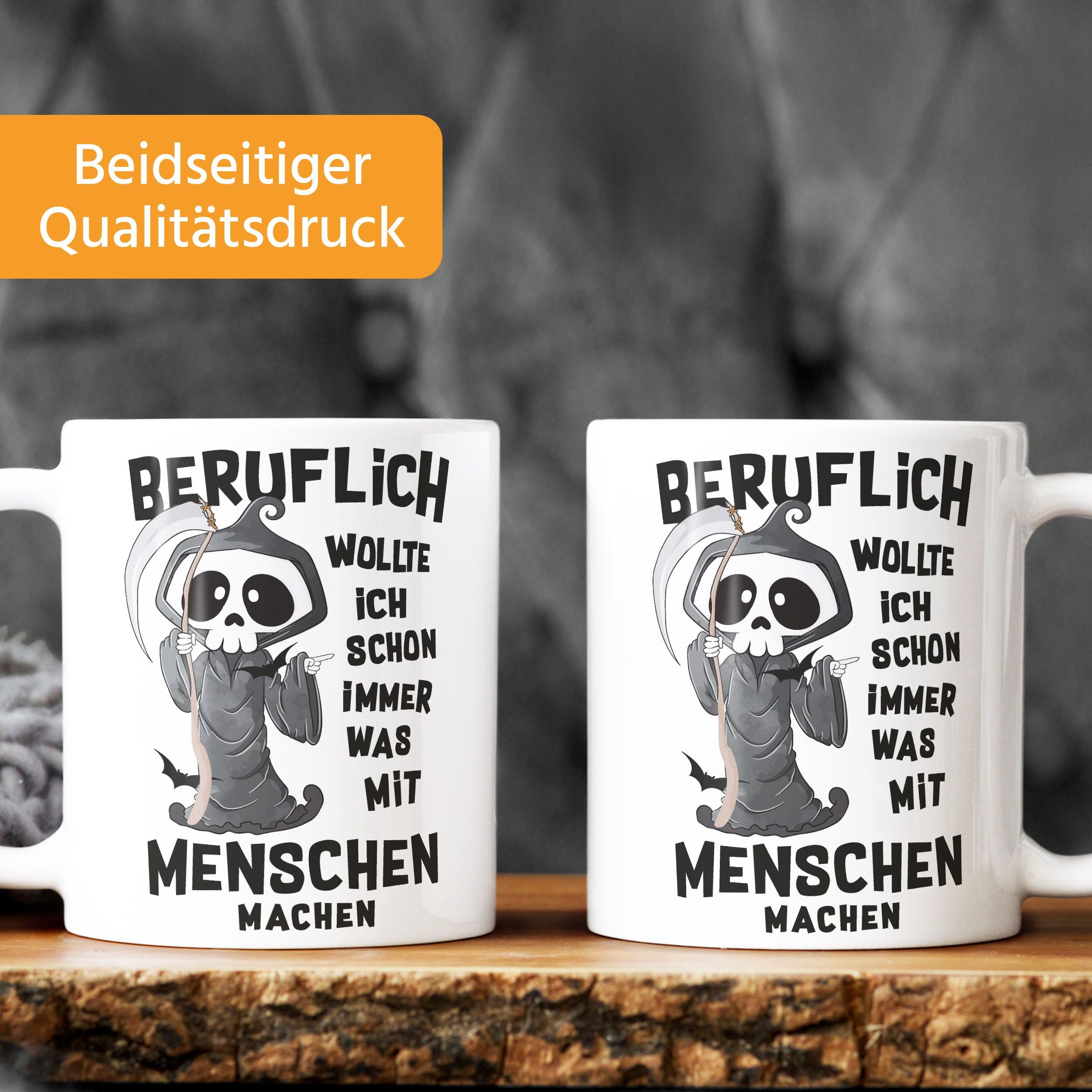 MoonWorks Tasse Kaffee-Tasse Beruflich wollte ich schon immer was mit Menschen machen, Keramik