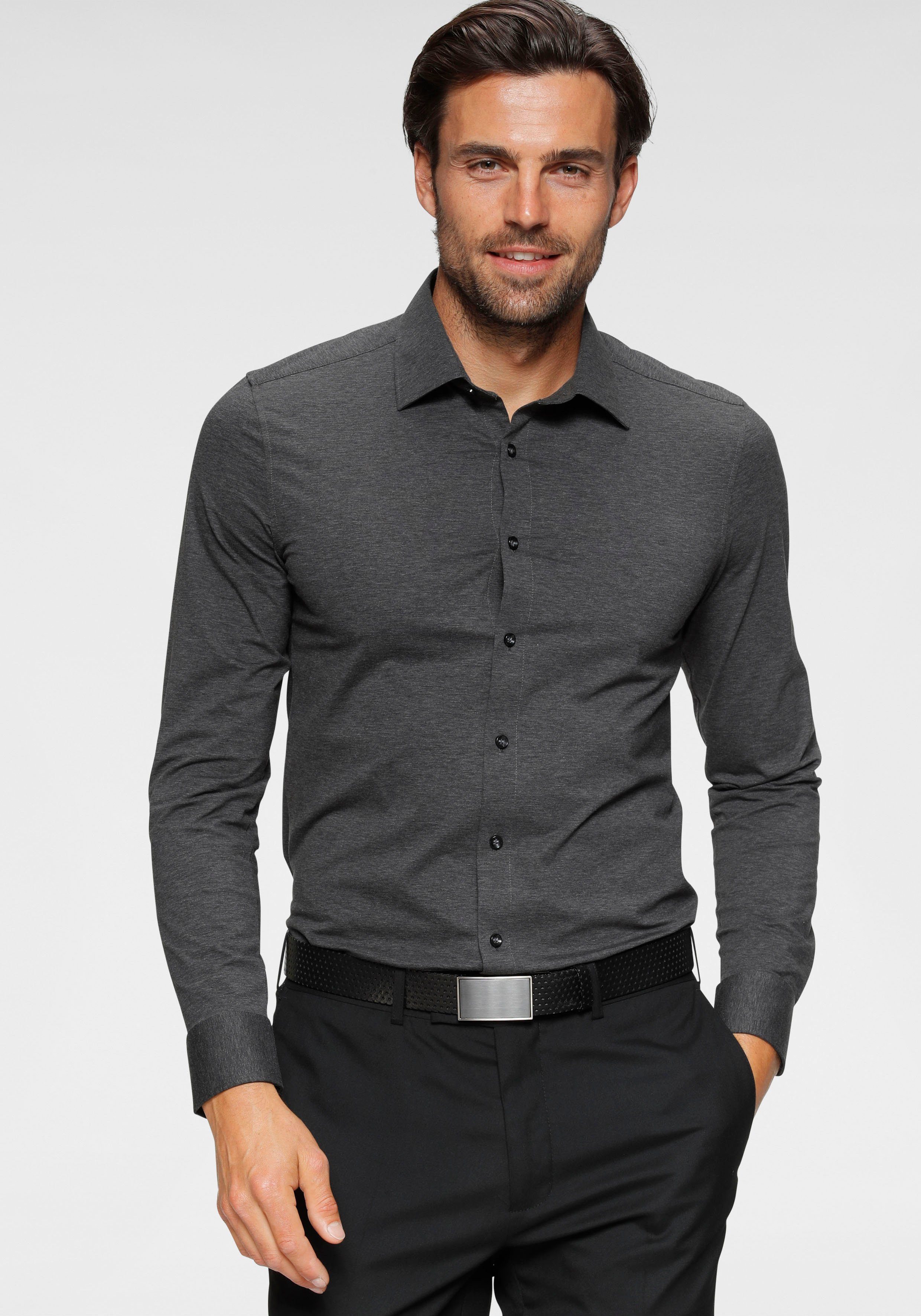 OLYMP Businesshemd Level Five body fit Jerseyshirt in Jersey Qualität