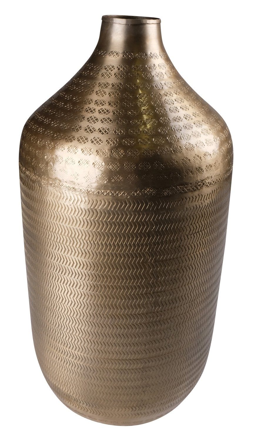 St) Goldgelb, Vase, (1 cm Dekovase Metall, CARISTAS, H 45